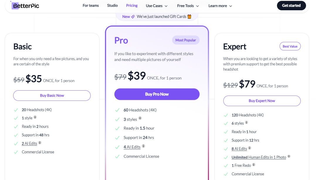 Betterpic Pricing Plans | Best Free AI Tools Price Guide