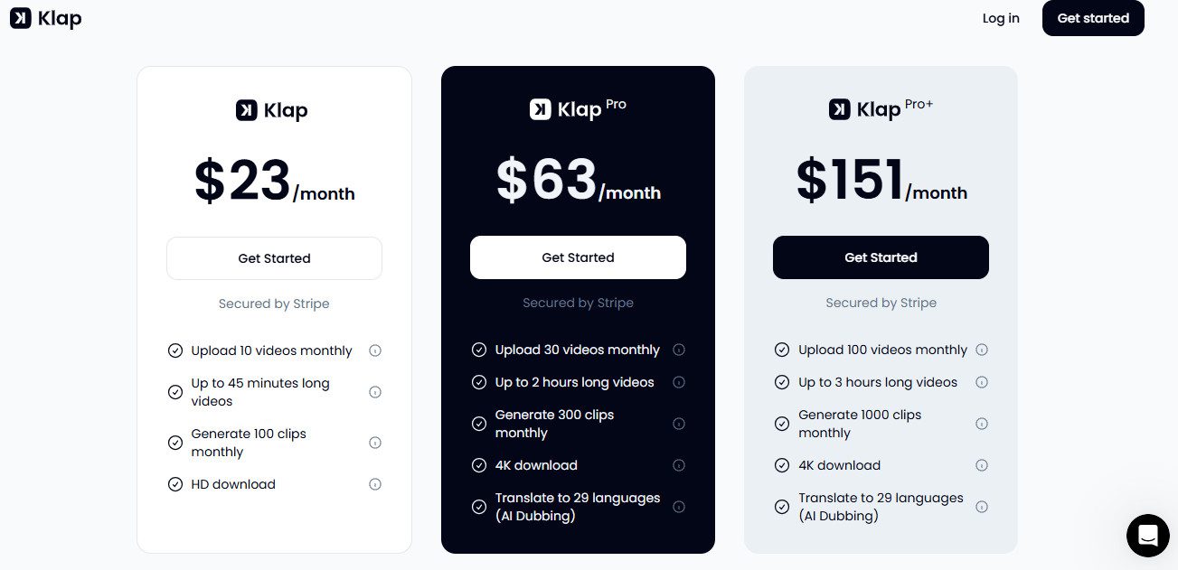Klap AI Pricing Plans | Best Free AI Tools Price Guide