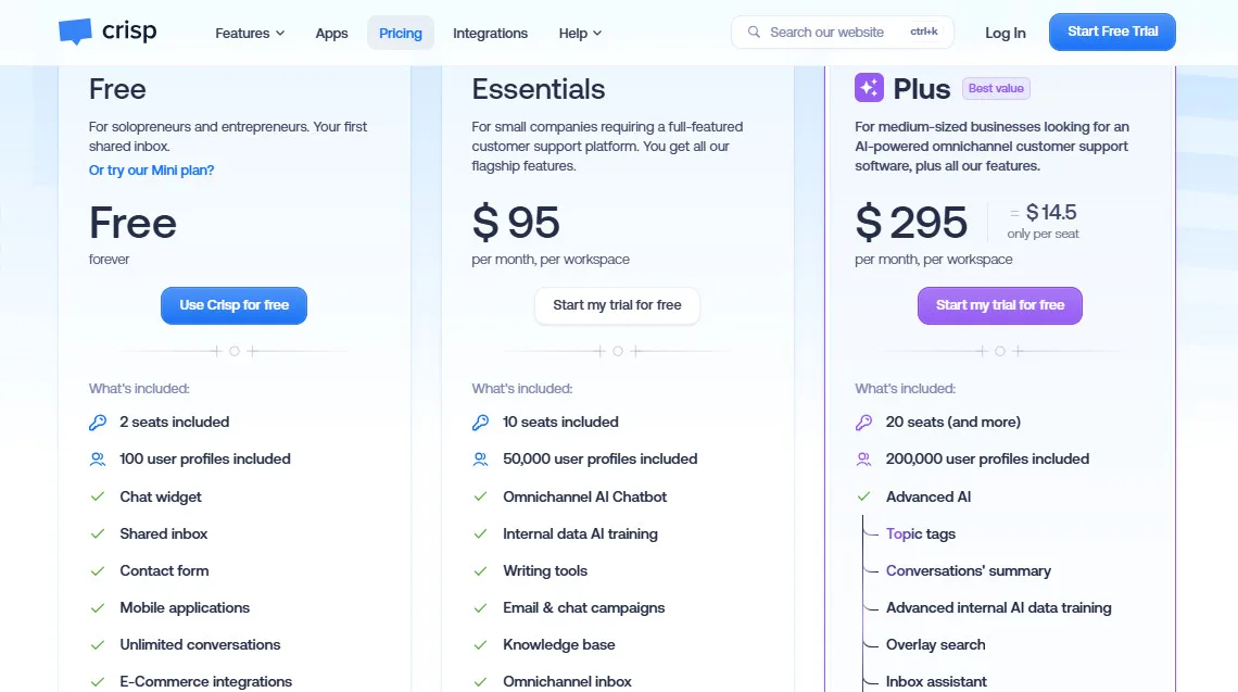 Crips Chat AI Pricing Plans | Best Free AI Tools Price Guide