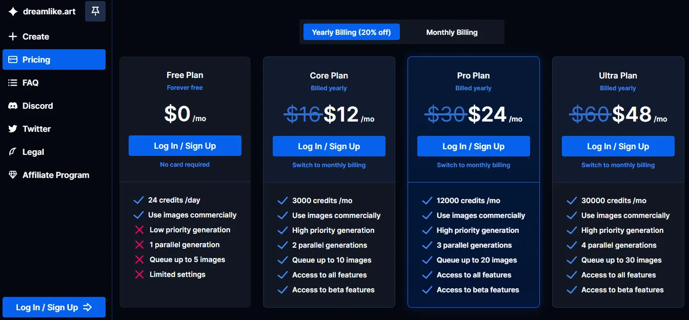Dreamlike Art AI Pricing Plans | Best Free AI Tools Price Guide
