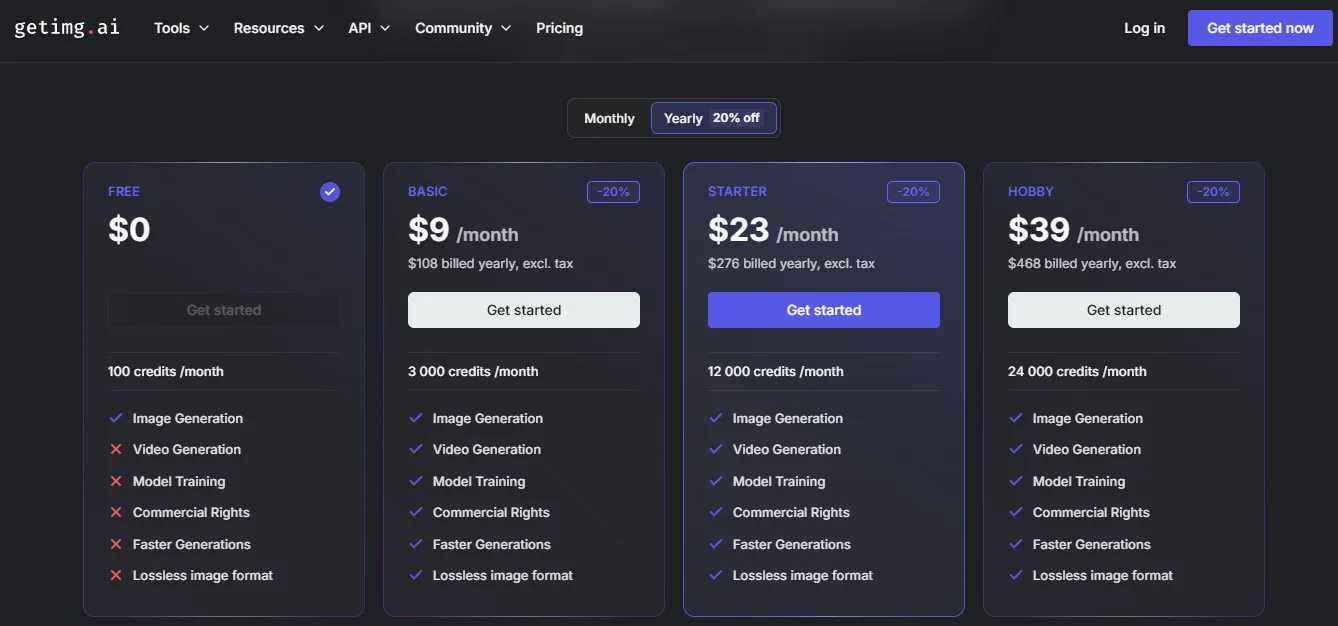 Getimg AI Pricing Plans | Best Free AI Tools Price Guide