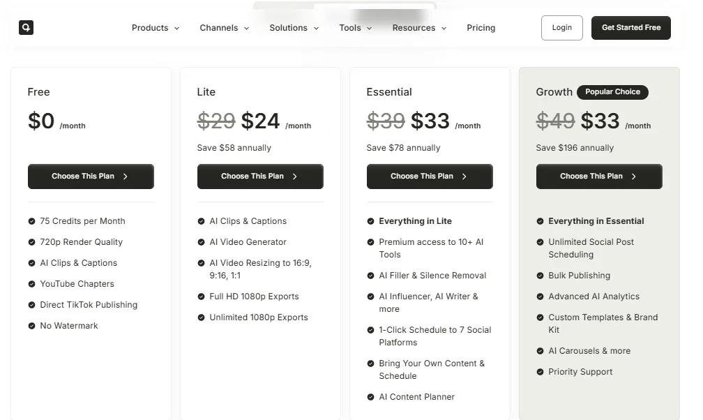 Quso AI Pricing Plans | Best Free AI Tools Price Guide