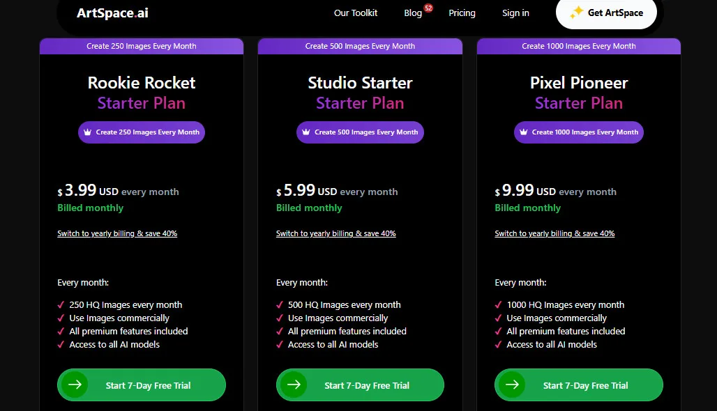 Artspace AI Pricing Plans | Best Free AI Tools Price Guide