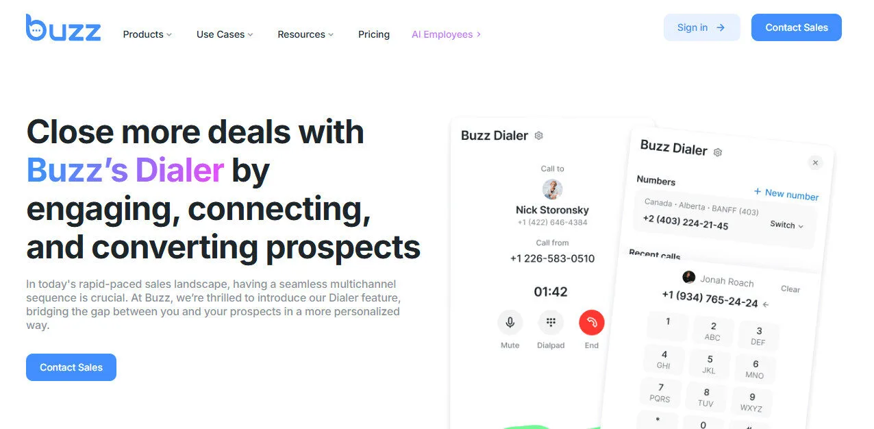 Buzz AI Dialer SMS Features Platform Overview | Best Free AI Tools Team Review
