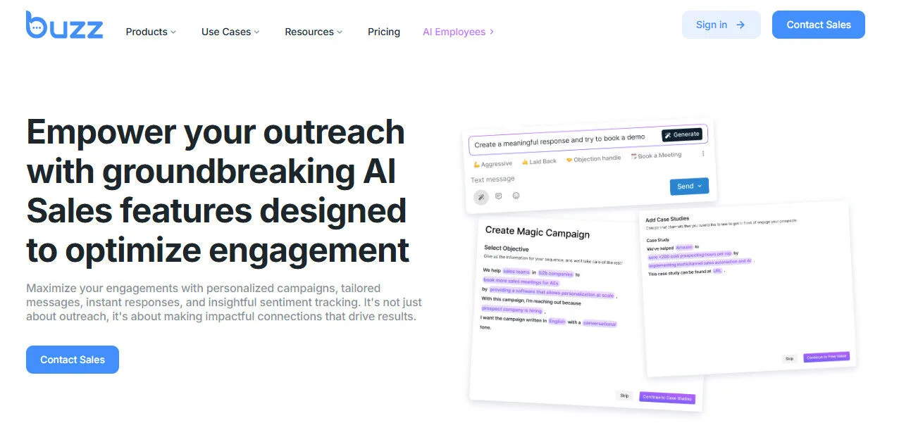 Buzz AI Outreach AI Sales Features Platform Overview | Best Free AI Tools Team Review