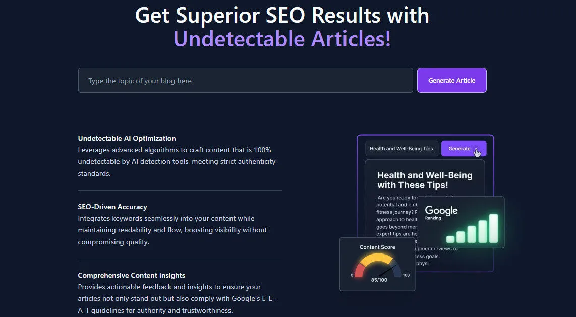 Humanizeaitext AI Article Generators Features Platform Overview | Best Free AI Tools Team Review