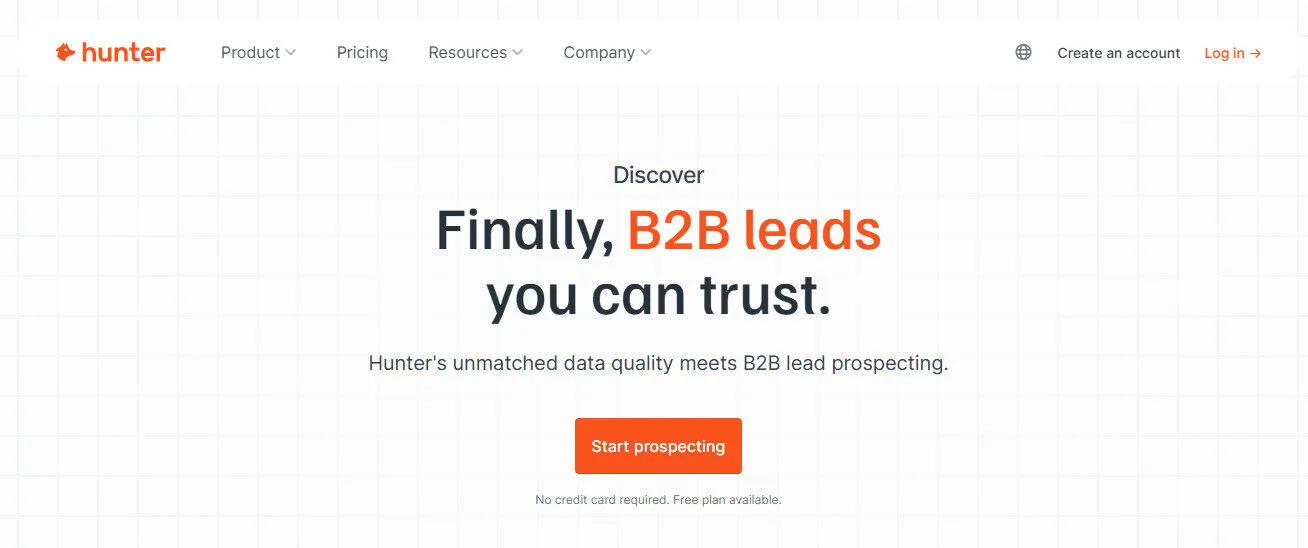 Hunter.io B2B Leads AI Features Platform Overview | Best Free AI Tools Team Review
