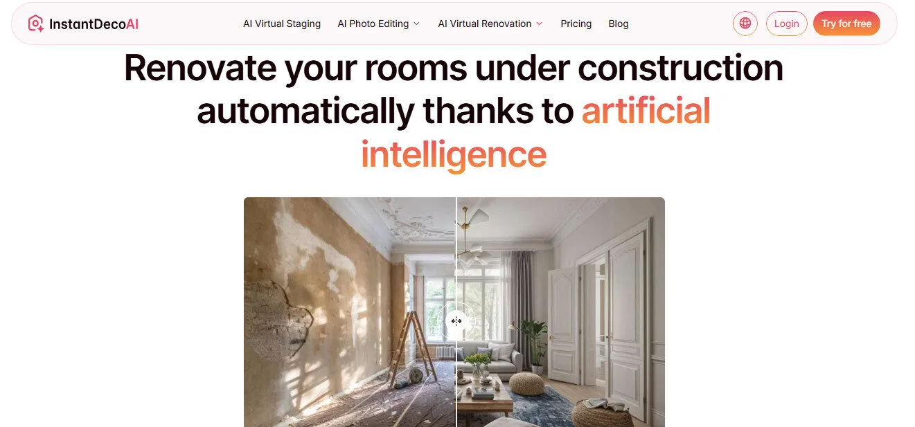Instantdeco AI Renovation Virtual Staging Features Platform Overview | Best Free AI Tools Team Review