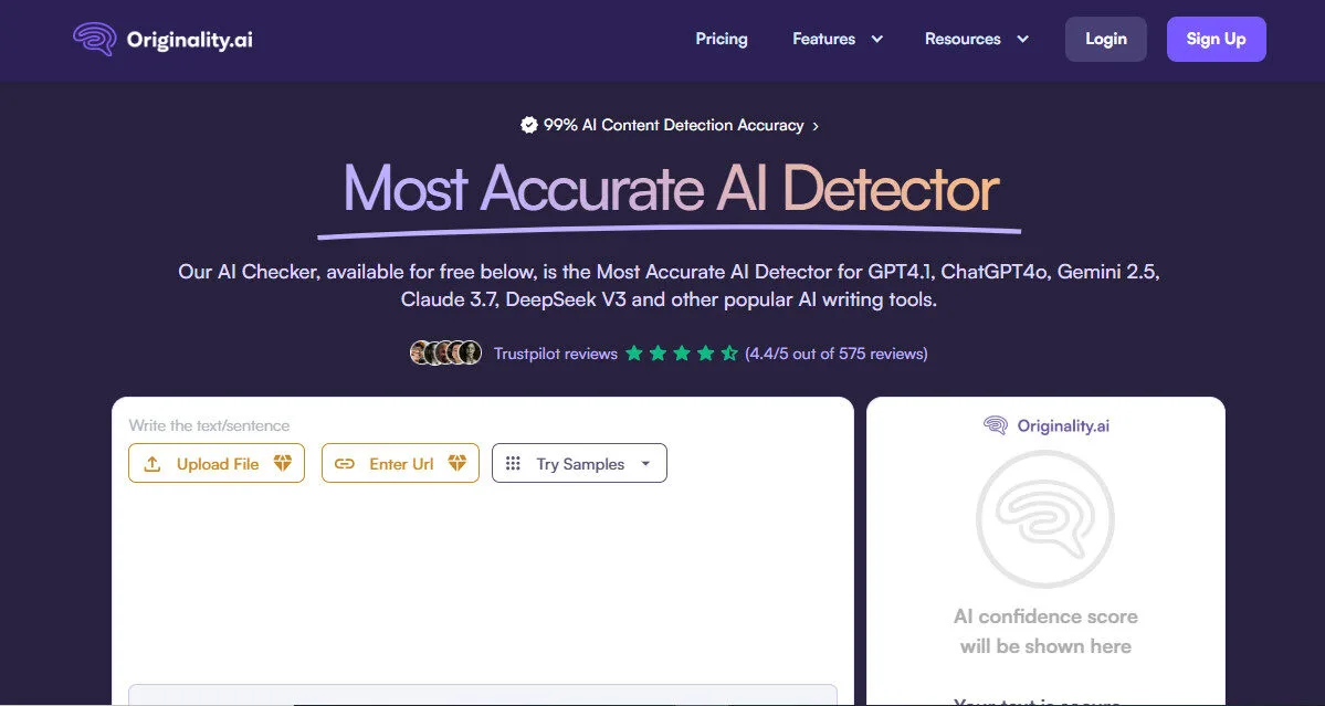 Originality AI Detector Feature Platform Overview | Best Free AI Tools Team Review