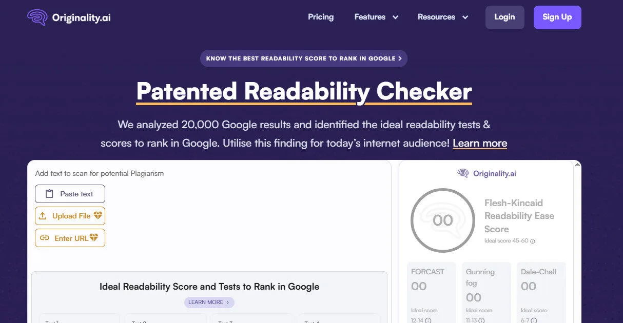 Originality AI Readability Checker Feature Platform Overview | Best Free AI Tools Team Review
