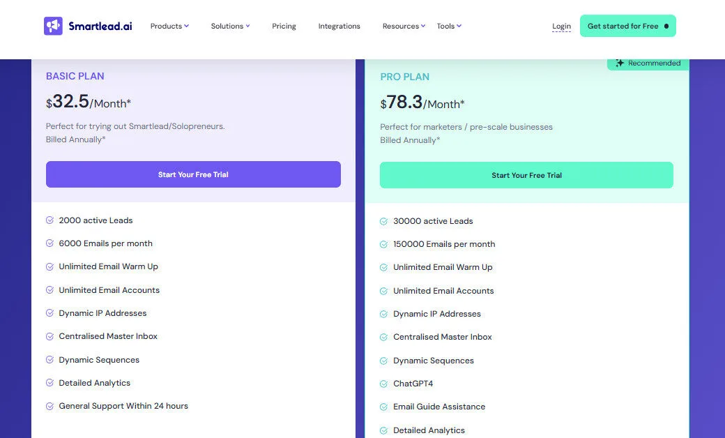 Smartlead AI Yearly Pricing Plans | Best Free AI Tools Price Guide