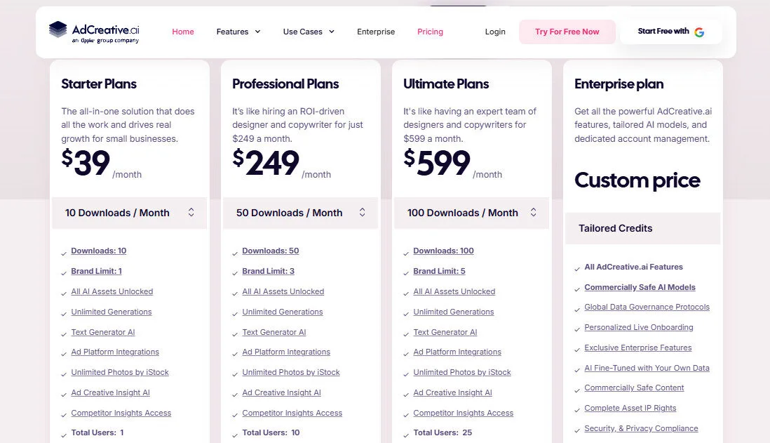 Adcreative AI Monthly Pricing Plans | Best Free AI Tools Price Guide
