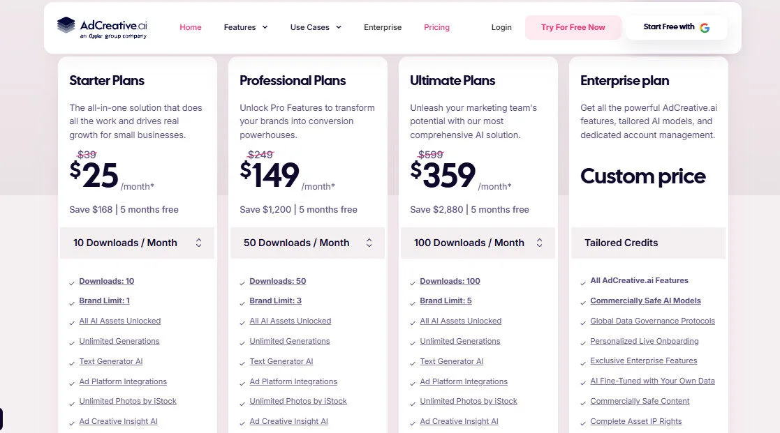 Adcreative AI Yearly Pricing Plans | Best Free AI Tools Price Guide