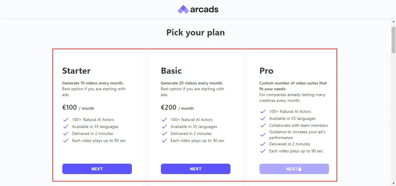 Arcads AI Pricing Plans | Best Free AI Tools Price Guide