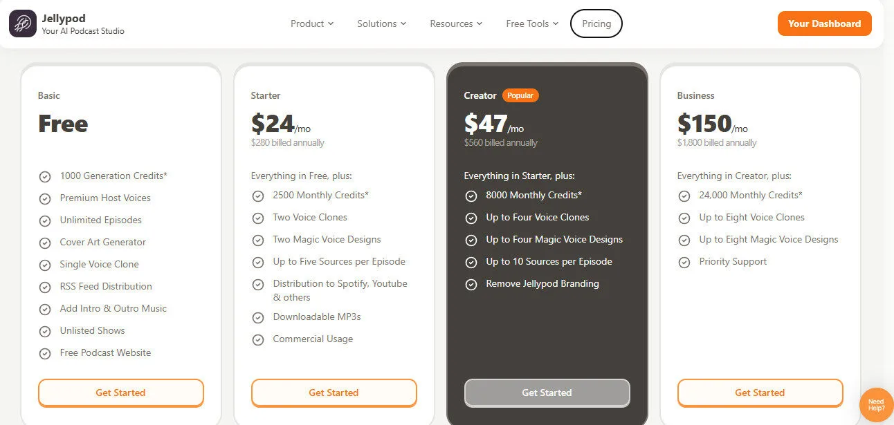 Jellypod AI Yearly Pricing Plans | Best Free AI Tools Price Guide