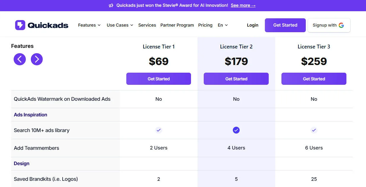 Quickads AI Lifetime Pricing Plans | Best Free AI Tools Price Guide