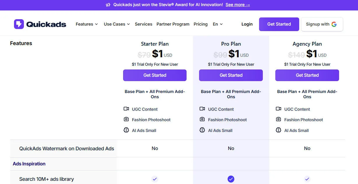 Quickads AI Monthly Pricing Plans | Best Free AI Tools Price Guide