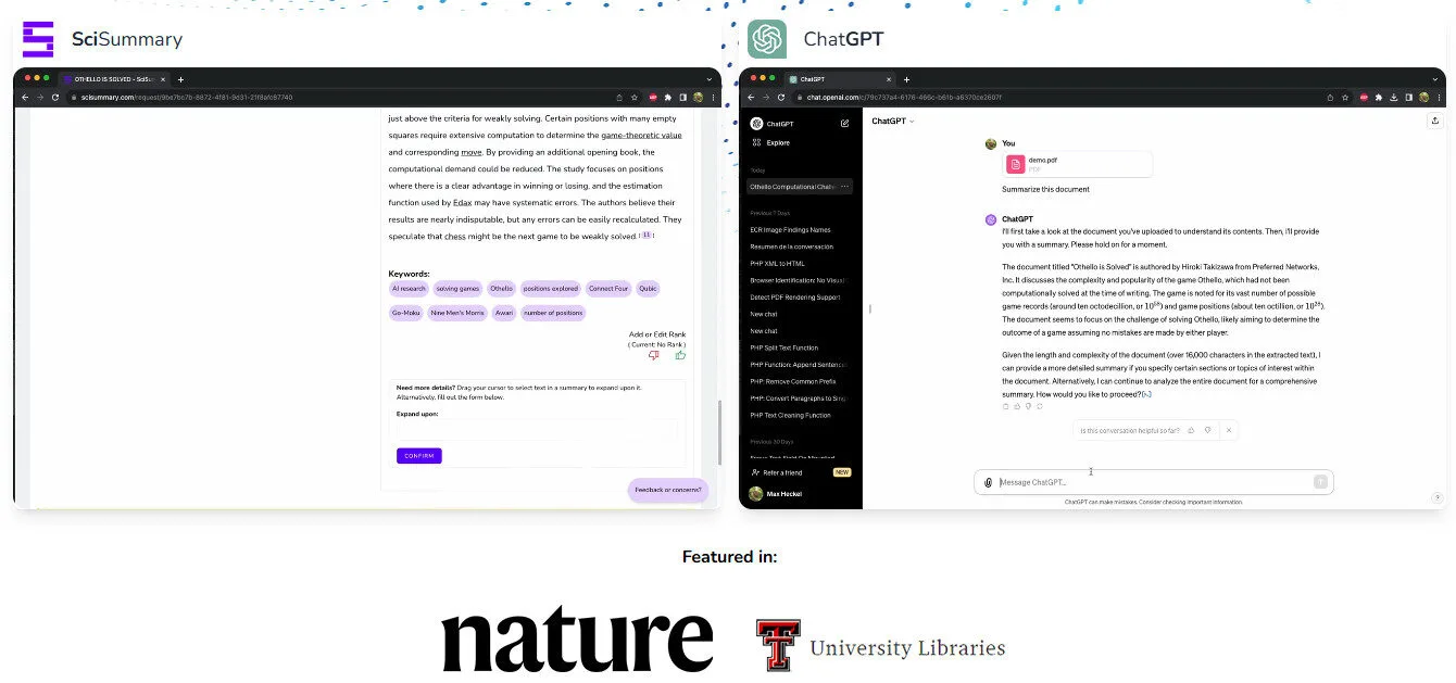 SciSummary AI vs Chatgpt Platform Overview | Best Free AI Tools Team Review