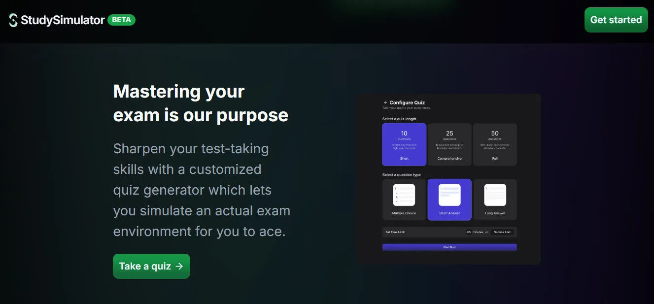 Studysim AI Quiz Generators Features Platform Overview | Best Free AI Tools Team Review