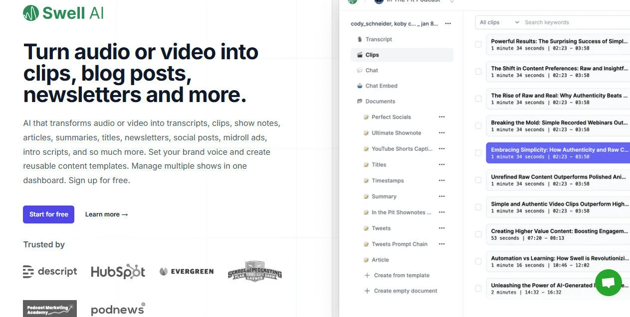 Swell AI Review Platform Overview | Best Free AI Tools Review