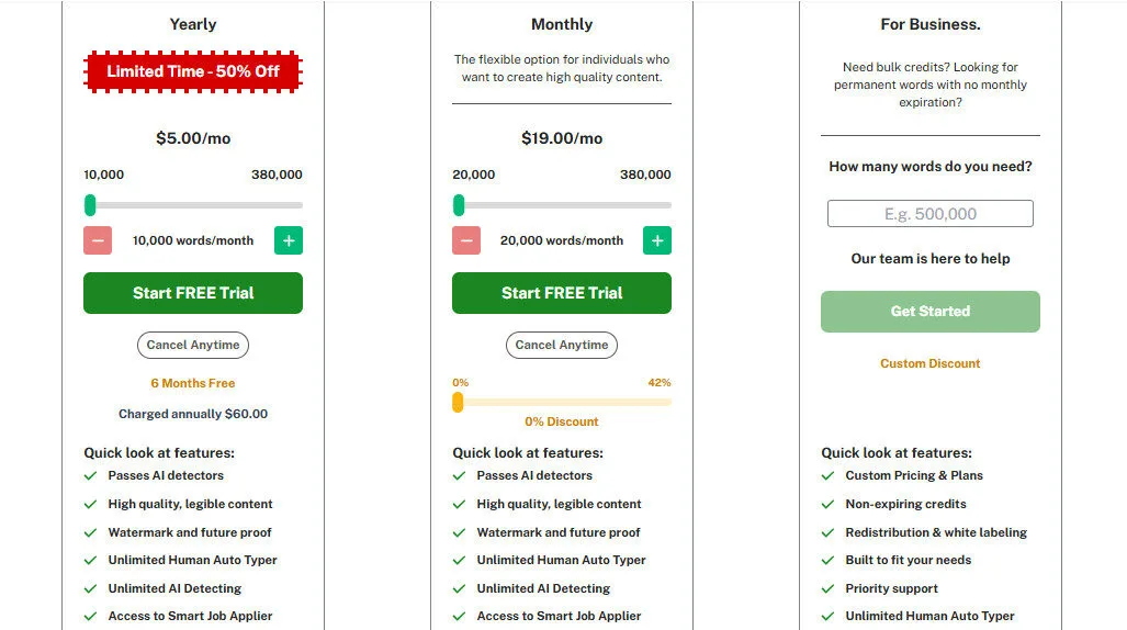 Undetectable AI Pricing Plans | Best Free AI Tools Price Guide
