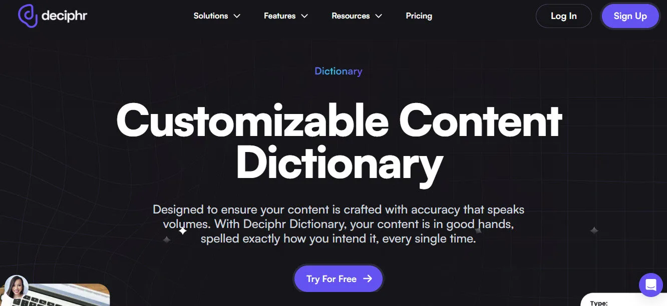 Deciphr AI Customizable Content Dictionary Features Platform Overview | Best Free AI Tools Team Review