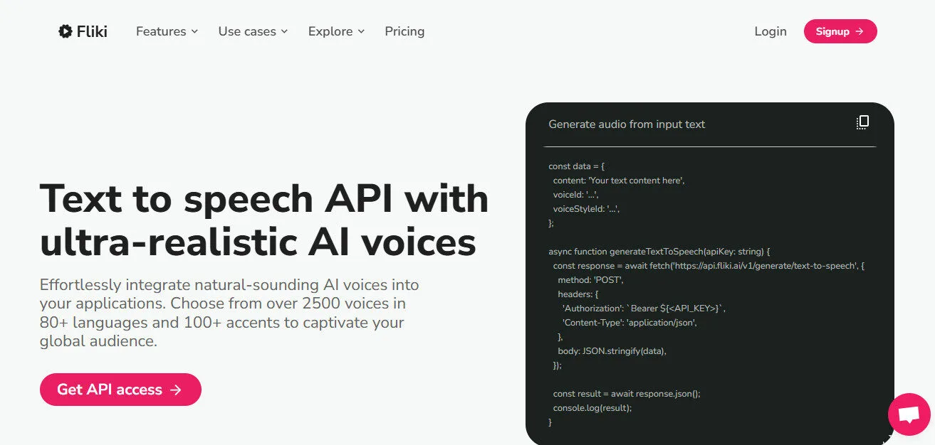 Fliki AI Text to Speech API Features Platform Overview | Best Free AI Tools Team Review