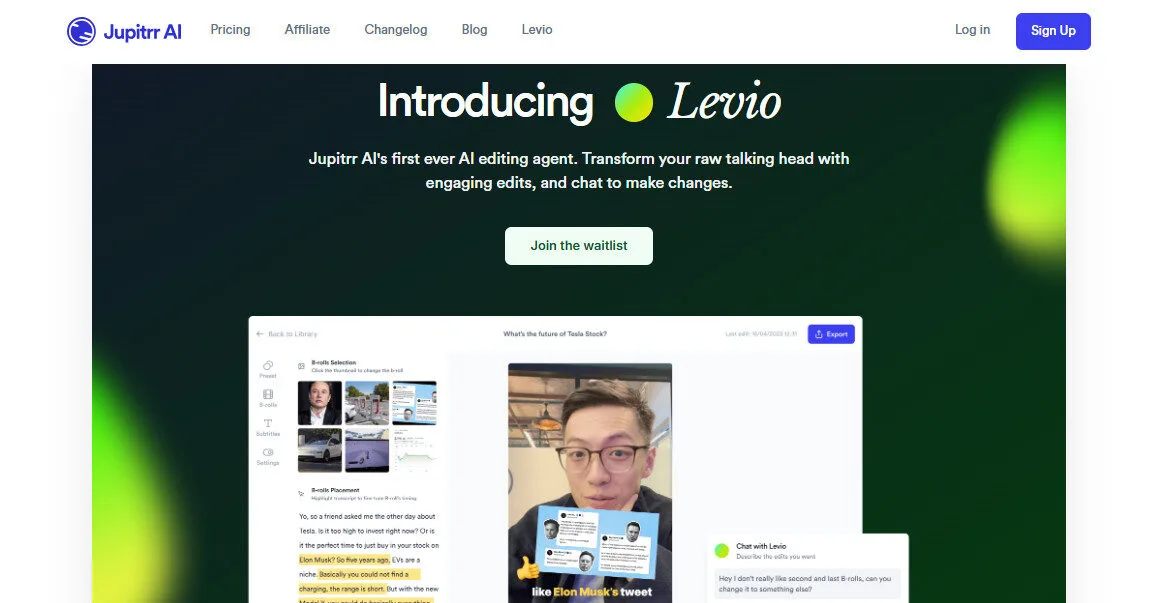 Jupitrr AI Levio AI Video Editing Agents Features Platform Overview | Best Free AI Tools Team Review