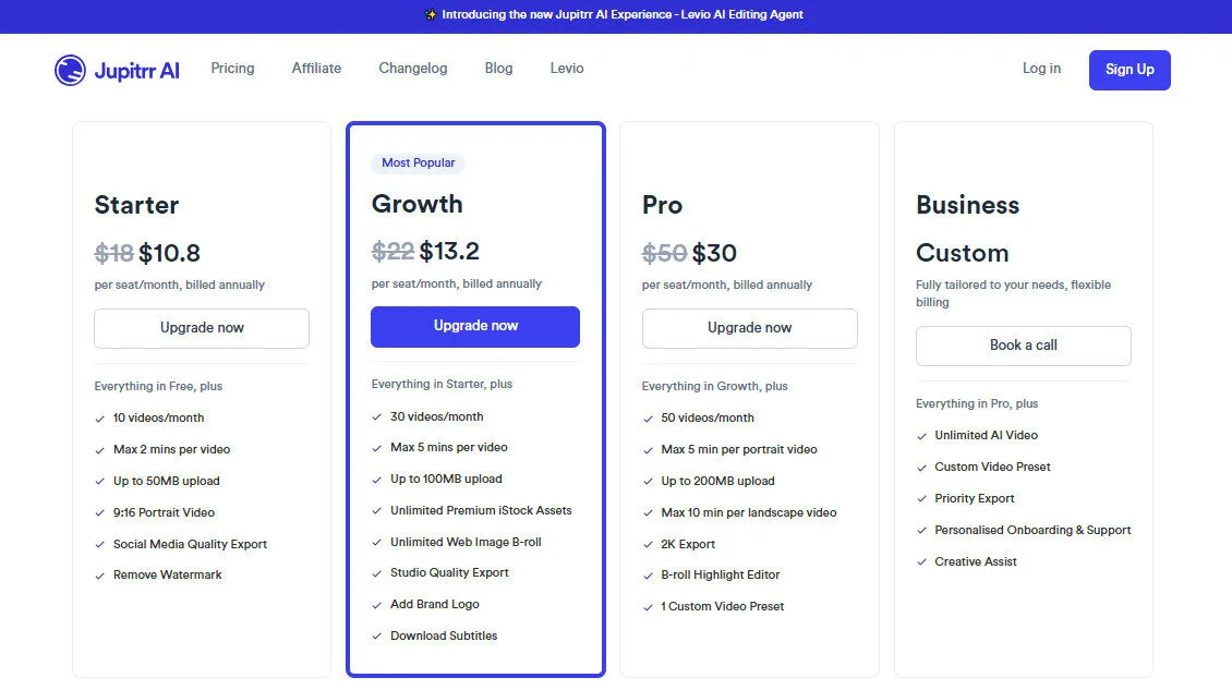 Jupitrr AI Yearly Pricing Plans | Best Free AI Tools Price Guide