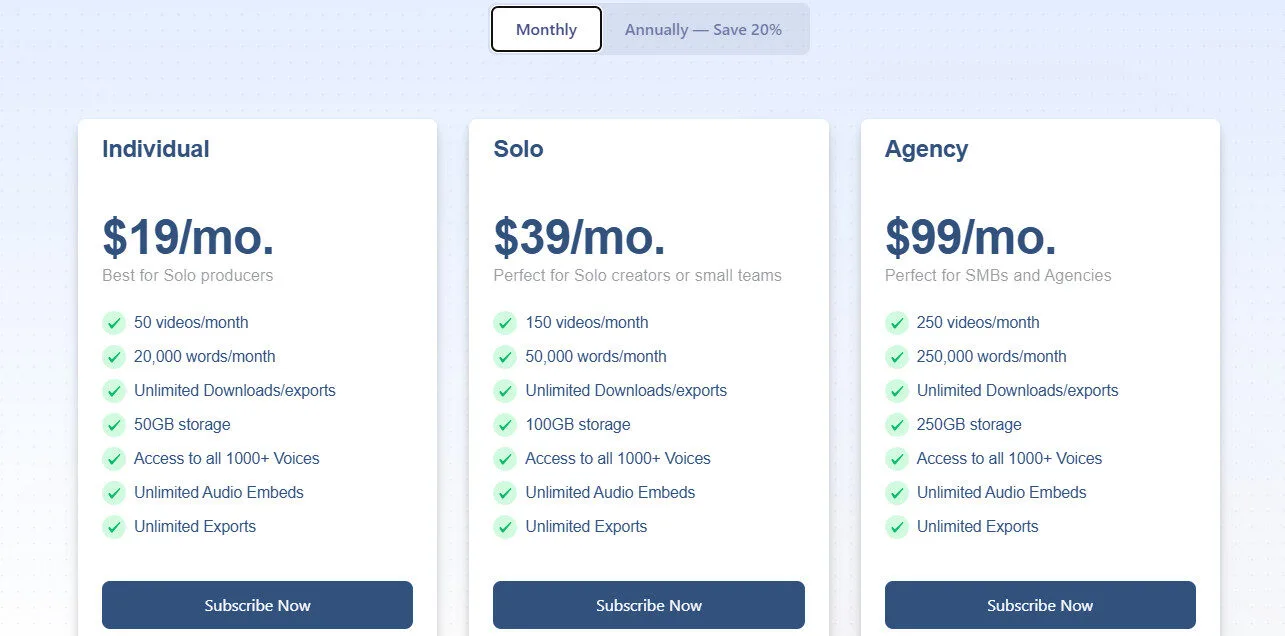 Listnr AI Monthly Pricing Plans | Best Free AI Tools Price Guide