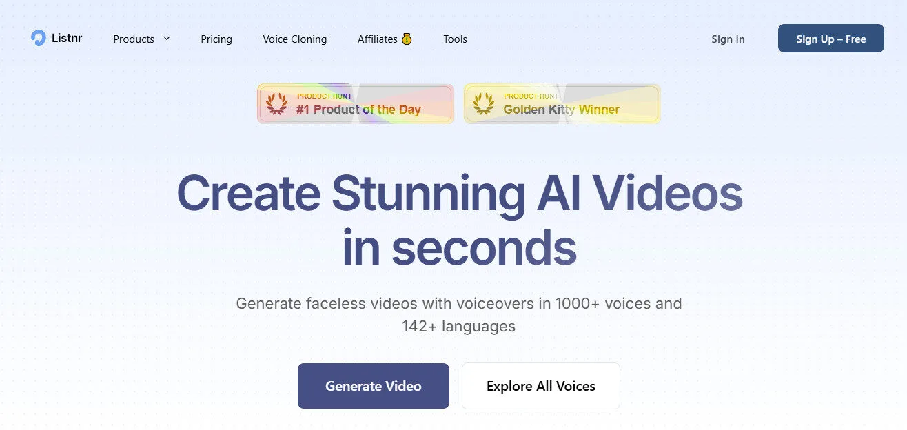 Listnr AI Text to Video Generator with AI Features Platform Overview | Best Free AI Tools Team Review