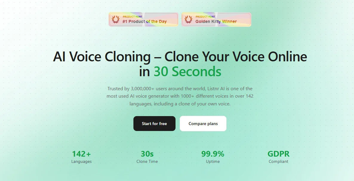 Listnr AI Voice Cloning with AI Features Platform Overview | Best Free AI Tools Team Review
