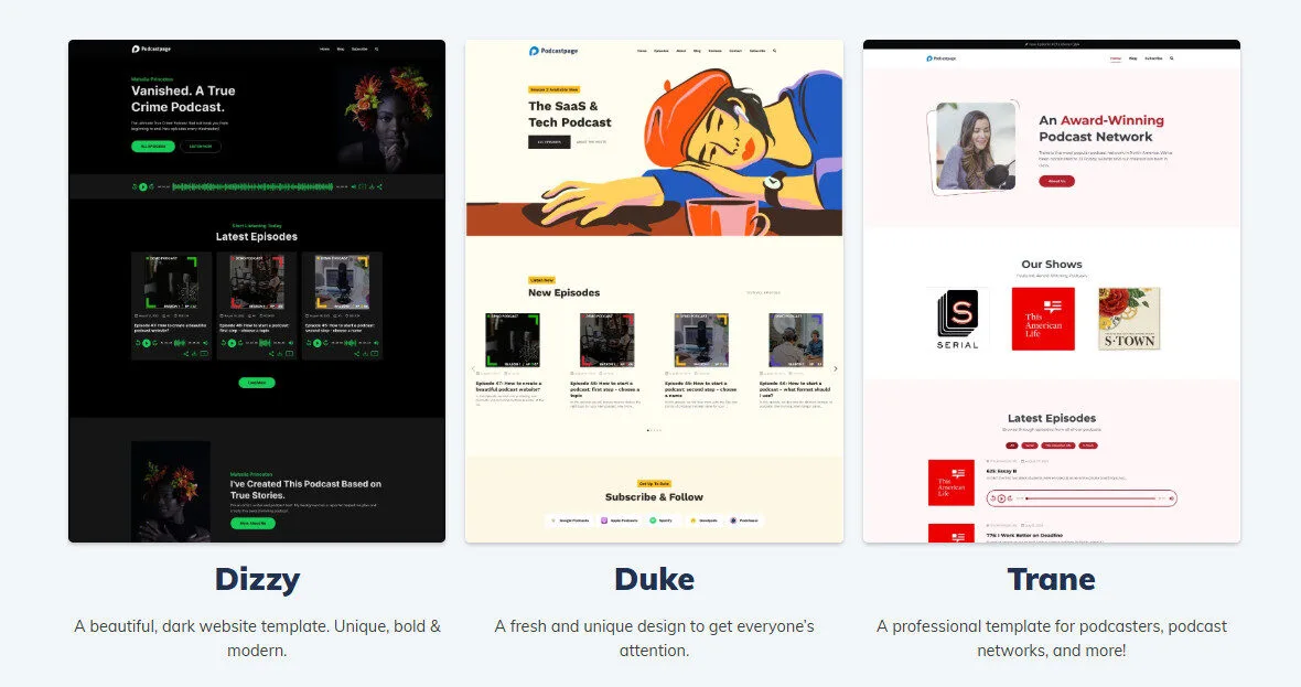 Podcastpage Website Templates Podcast Features Platform Overview | Best Free AI Tools Team Review