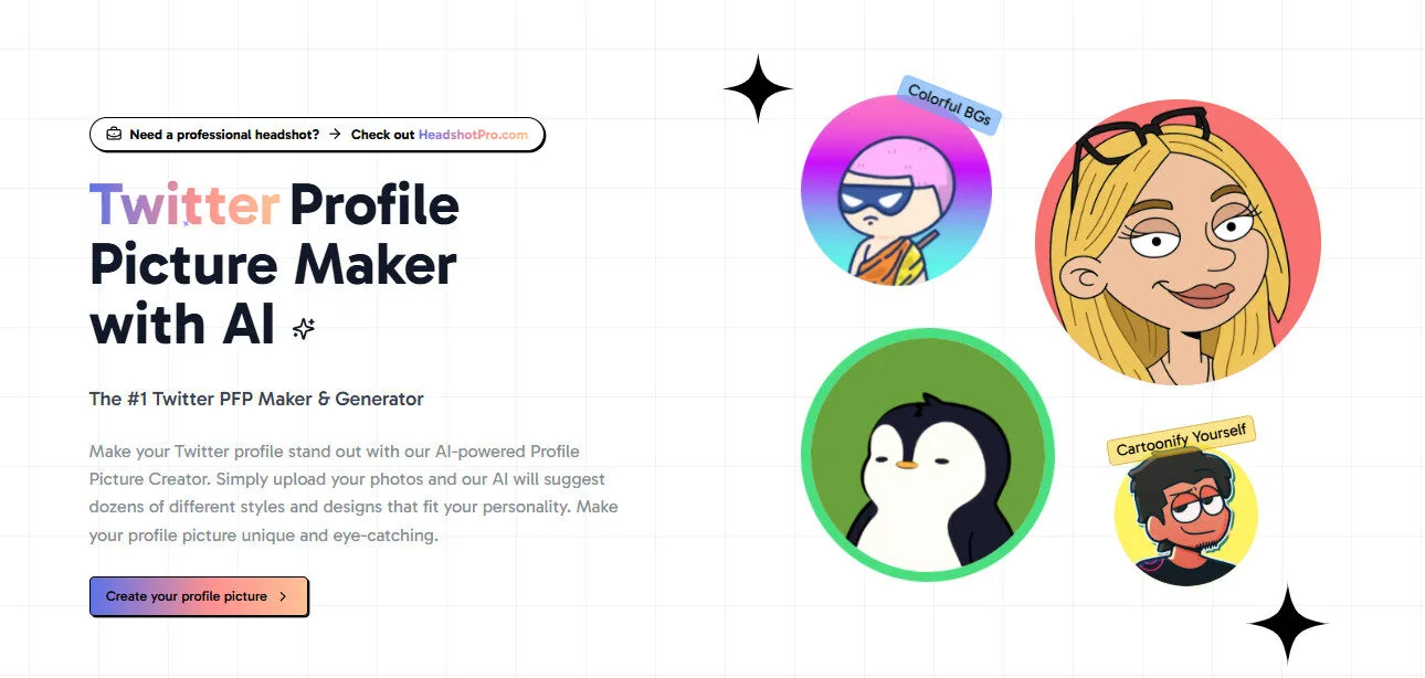 ProfilePicture AI Twitter Profile Picture Maker with AI Features Platform Overview | Best Free AI Tools Team Review