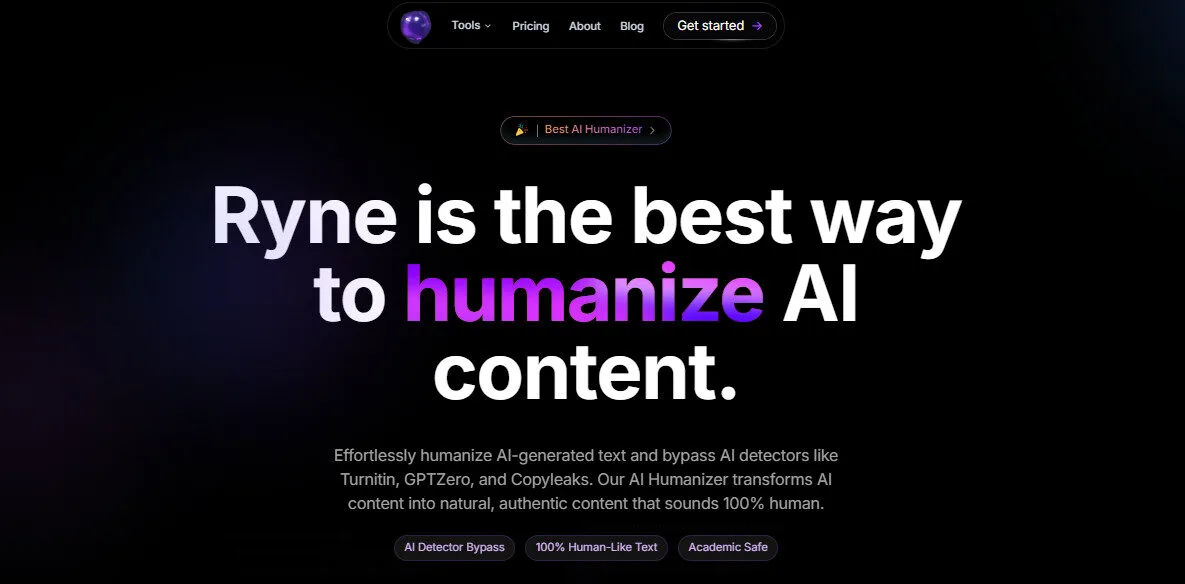 Ryne AI Humanizer Features Platform Overview | Best Free AI Tools Team Review