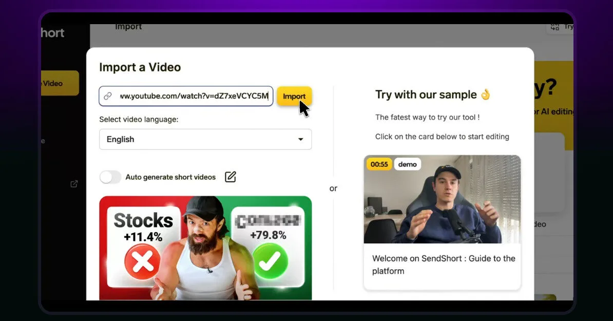 Sendshort AI Clip Shorts from Long Videos Features Platform Overview | Best Free AI Tools Team Review
