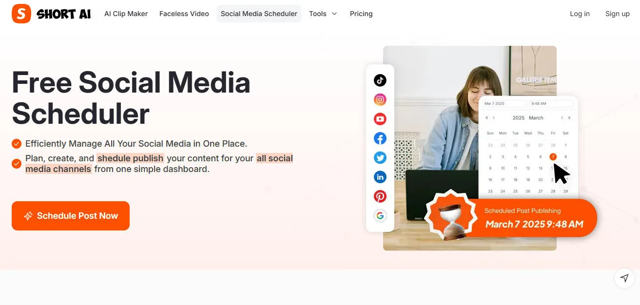 Short AI Free Social Media Scheduler Features Platform Overview | Best Free AI Tools Team Review