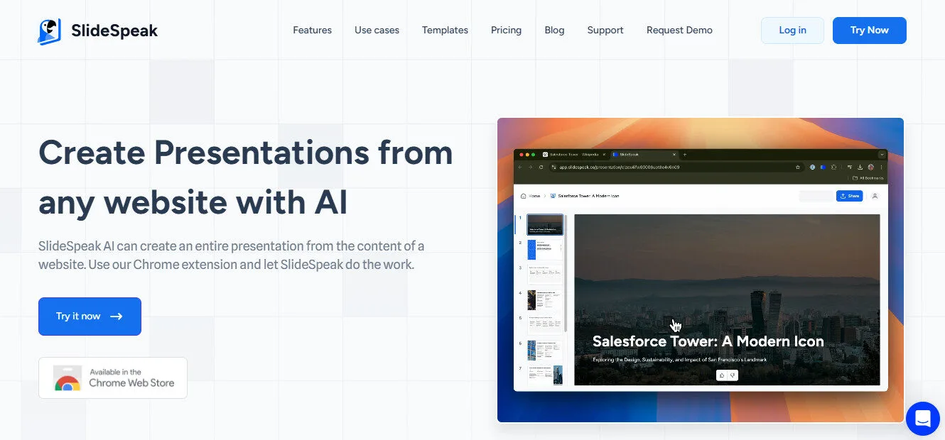 Slidespeak Create Presentation from Website with AI Features Platform Overview | Best Free AI Tools Team Review