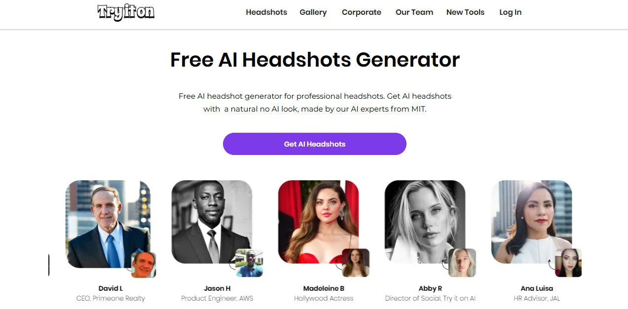 Tryitonai Free AI Headshot Generator Features Platform Overview | Best Free AI Tools Team Review