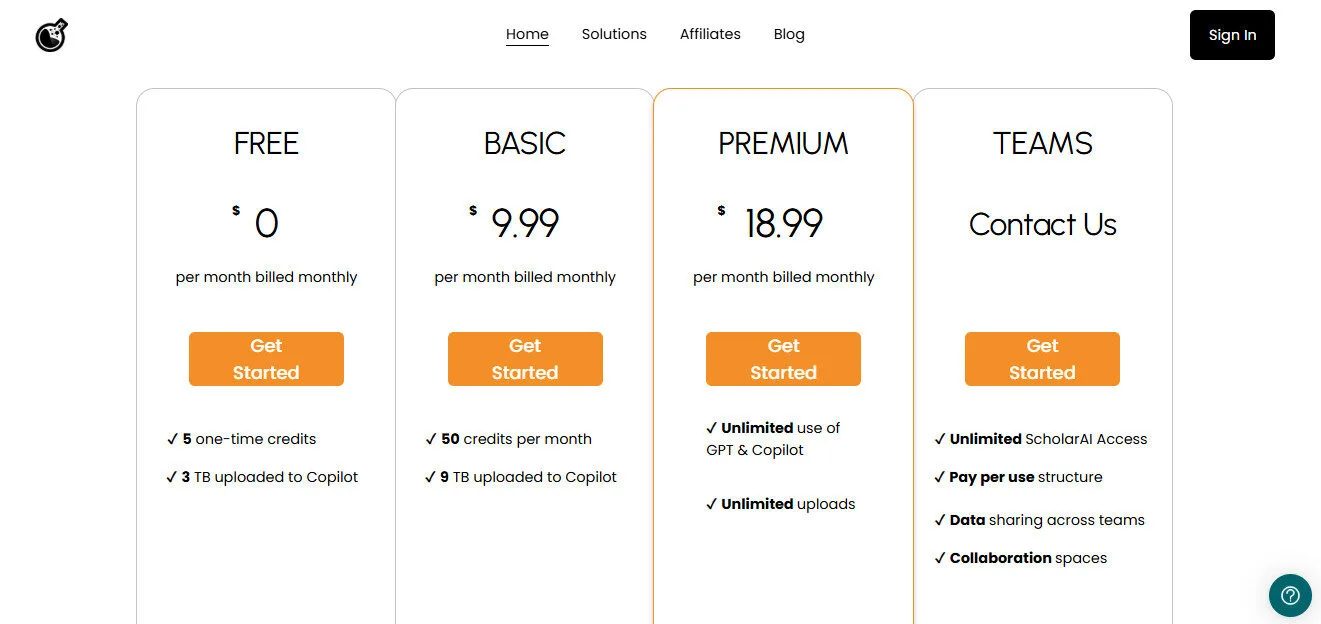 ScholarAI Pricing Plans | Best Free AI Tools Price Guide