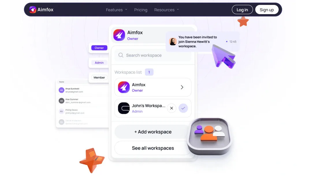 Aimfox Team Collaboration AI Features Platform Overview | Best Free AI Tools Team Review