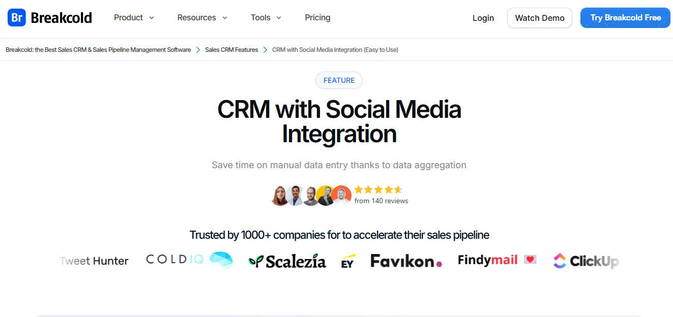 Breakcold CRM with Social Media Integration Features Platform Overview | Best Free AI Tools Team Review