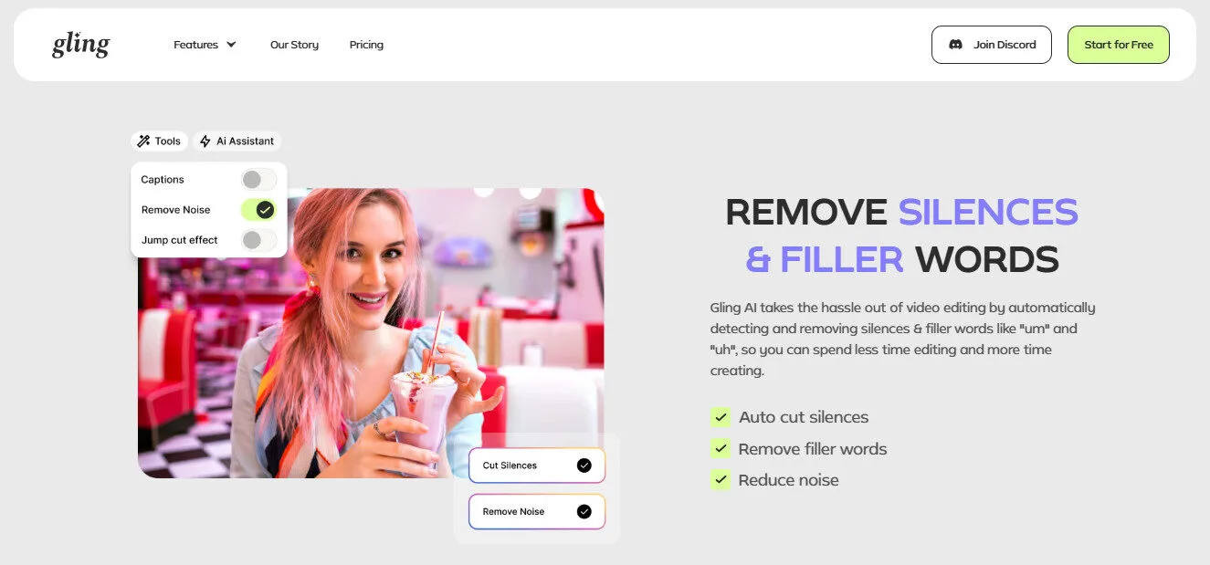 Gling AI Remove Silences and Filler Words with AI Features Platform Overview | Best Free AI Tools Team Review