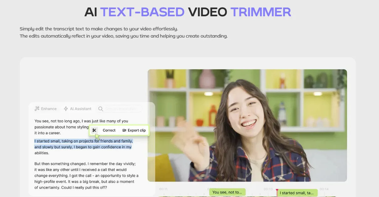 Gling AI Text Based Video Trimmer AI Features Platform Overview | Best Free AI Tools Team Review