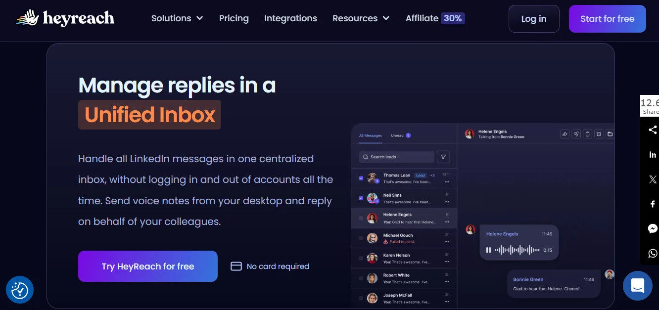 Heyreach Linkedin Voice Notes Senders With AI Features Platform Overview | Best Free AI Tools Team Review