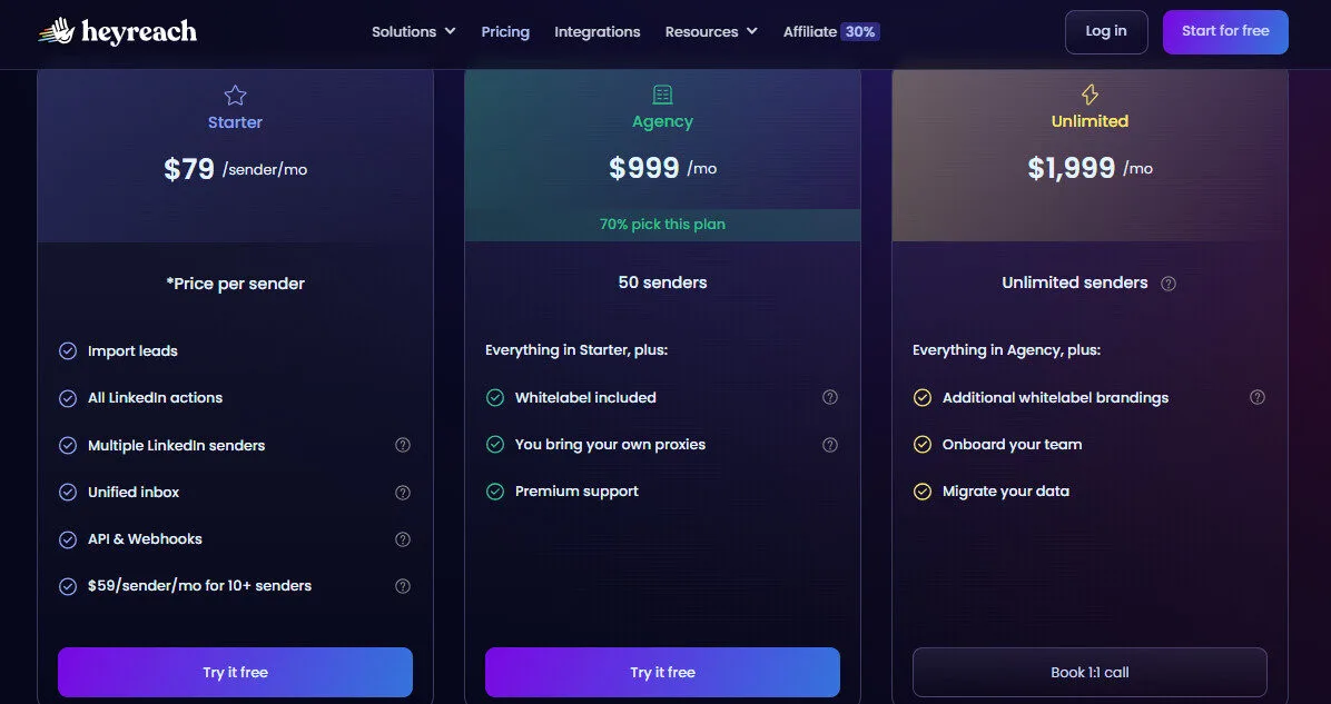 Heyreach Pricing Plans | Best Free AI Tools Price Guide