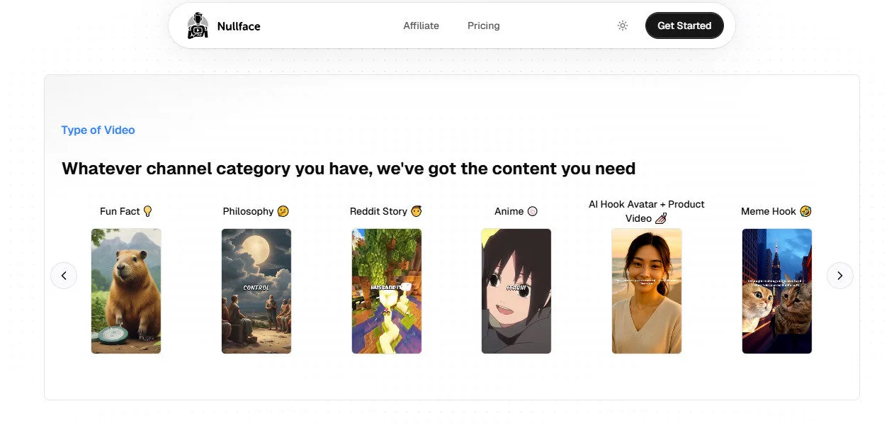 Nullface AI Type of Faceless Video Generators AI Features Platform Overview | Best Free AI Tools Team Review