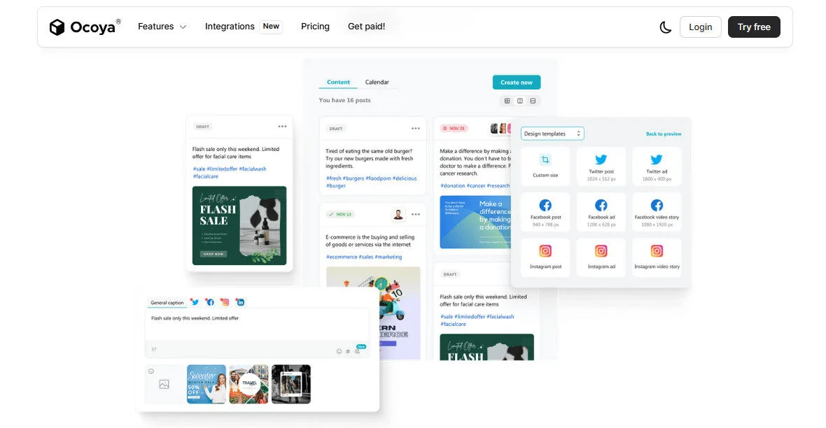 Ocoya Social Media Content Post Generator with AI Features Platform Overview | Best Free AI Tools Team Review