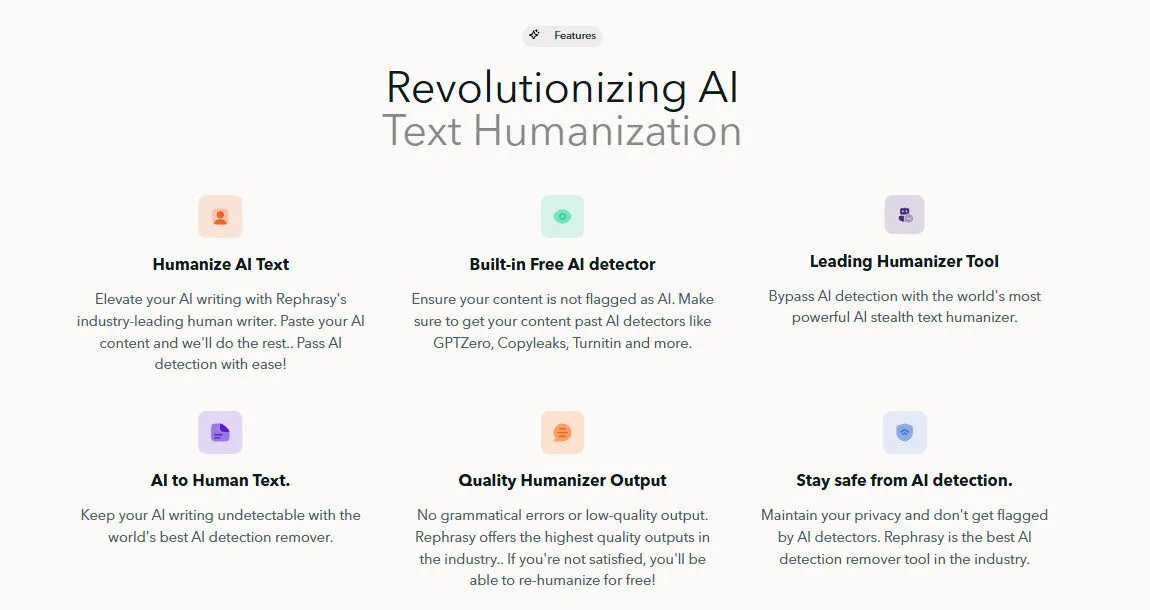 Rephrasy AI All AI Features Platform Overview | Best Free AI Tools Team Review