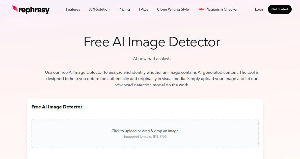 Rephrasy AI Free AI Image Detector with AI Features Platform Overview | Best Free AI Tools Team Review
